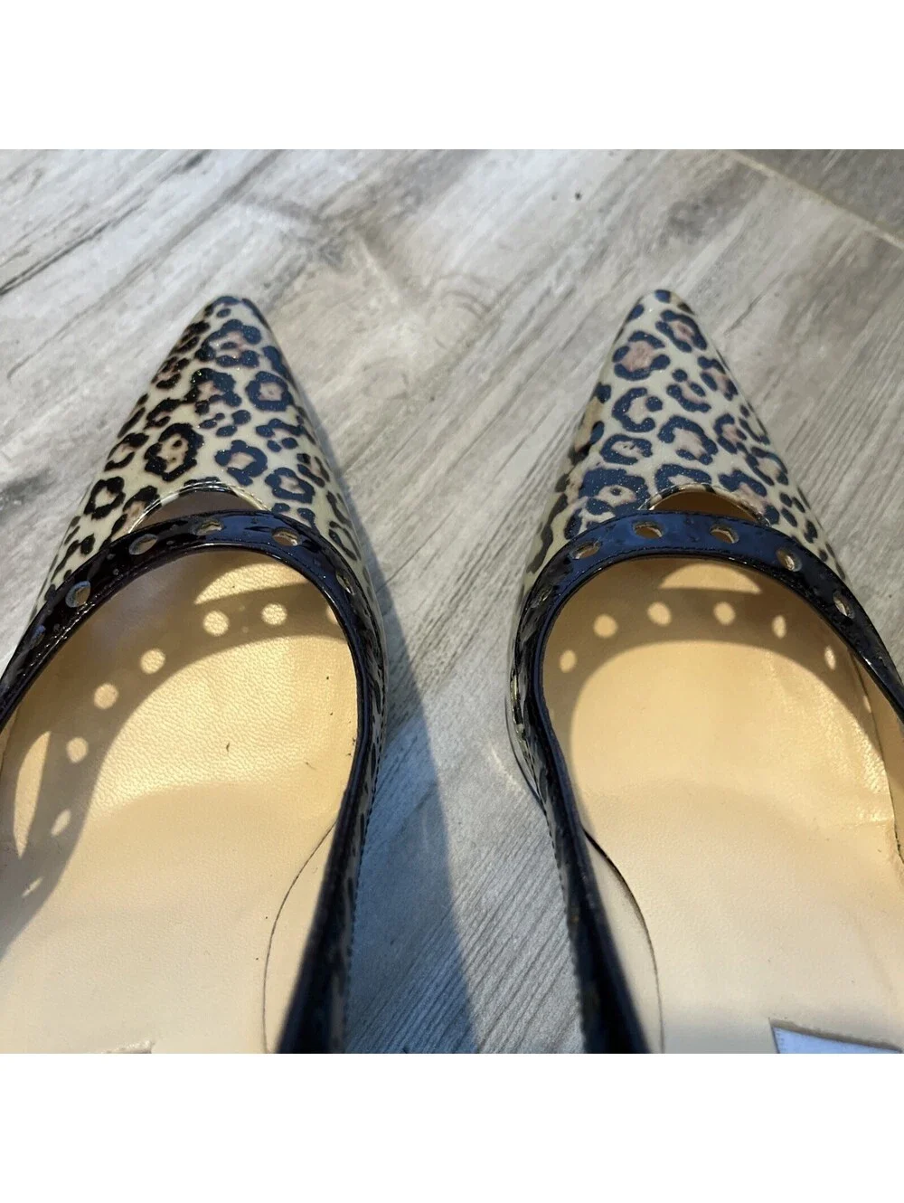 JIMMY CHOO ANIMAL PRINT PATENT LEATHER HEELS SIZE IT36.5/US6.5 MADE IN ITALY VGC